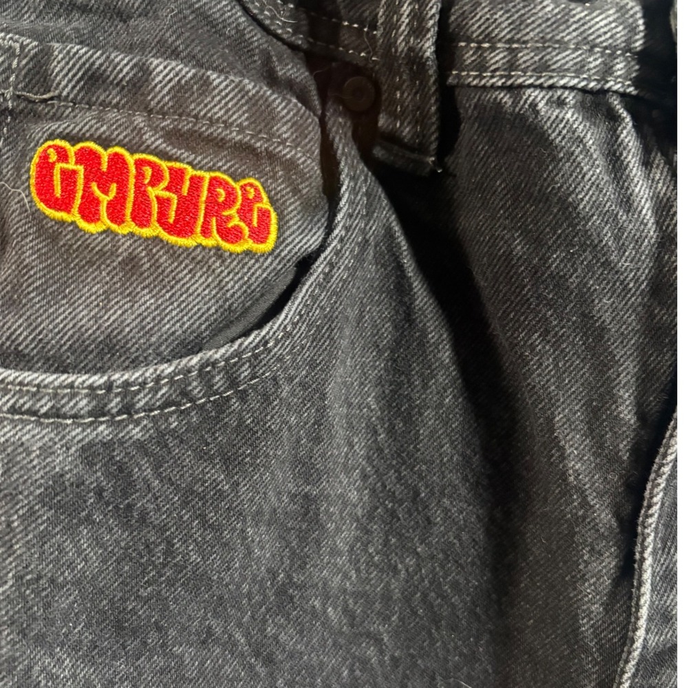 Empyre Relaxed Baggy Jeans Black Wash Wide Leg Skater Y2K Size 32 - Picture 3 of 12